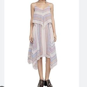 BCBG Maxazria Handkerchief Hem silk dress - size L